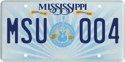 MS license plate MSU004