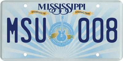 MS license plate MSU008