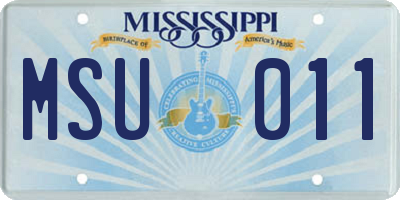 MS license plate MSU011