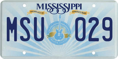 MS license plate MSU029