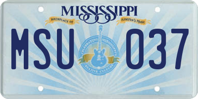 MS license plate MSU037