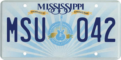MS license plate MSU042