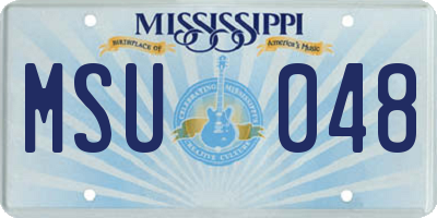 MS license plate MSU048