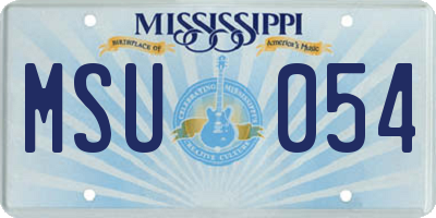 MS license plate MSU054