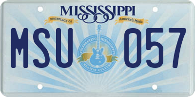 MS license plate MSU057