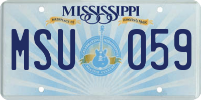 MS license plate MSU059