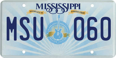 MS license plate MSU060