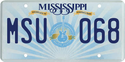 MS license plate MSU068