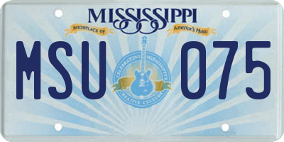 MS license plate MSU075