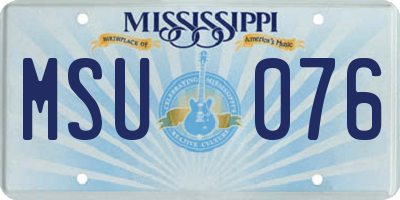 MS license plate MSU076