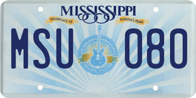 MS license plate MSU080