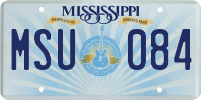 MS license plate MSU084
