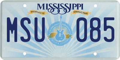 MS license plate MSU085