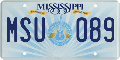 MS license plate MSU089