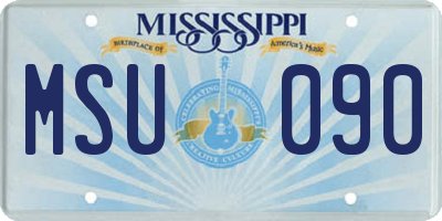 MS license plate MSU090