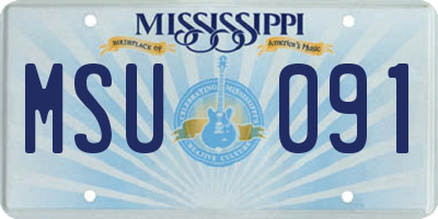 MS license plate MSU091