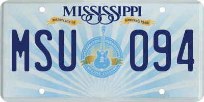 MS license plate MSU094