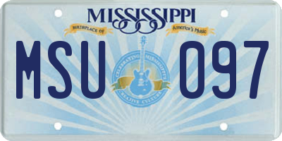MS license plate MSU097