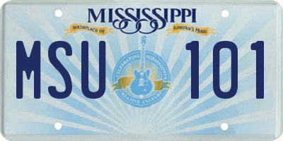 MS license plate MSU101