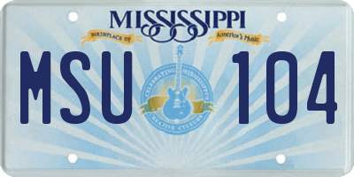 MS license plate MSU104