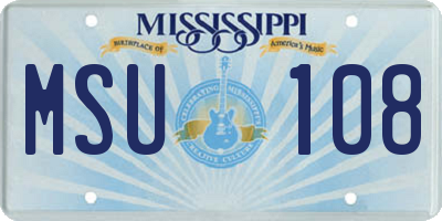 MS license plate MSU108