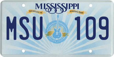 MS license plate MSU109