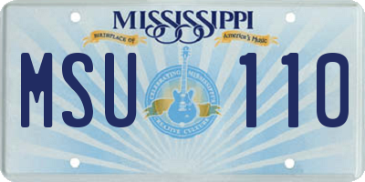 MS license plate MSU110