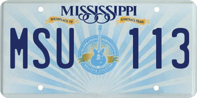 MS license plate MSU113