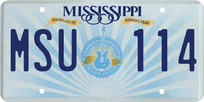 MS license plate MSU114