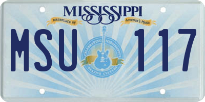 MS license plate MSU117
