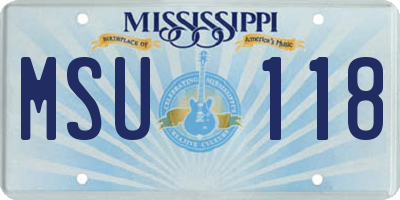 MS license plate MSU118