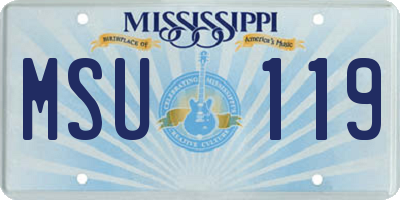 MS license plate MSU119