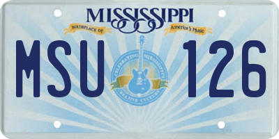 MS license plate MSU126