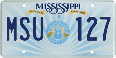 MS license plate MSU127