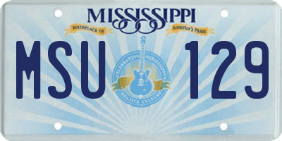 MS license plate MSU129