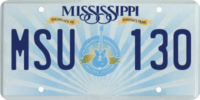 MS license plate MSU130