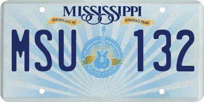 MS license plate MSU132