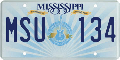 MS license plate MSU134