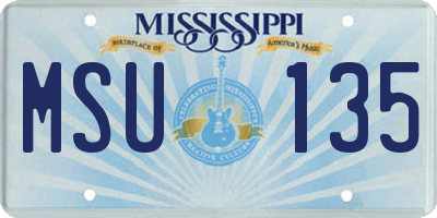 MS license plate MSU135