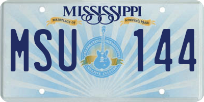 MS license plate MSU144