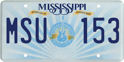 MS license plate MSU153