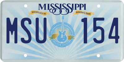 MS license plate MSU154