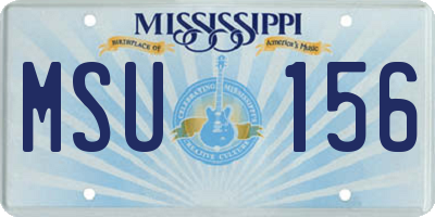 MS license plate MSU156