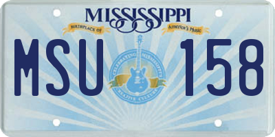 MS license plate MSU158