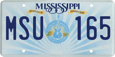 MS license plate MSU165