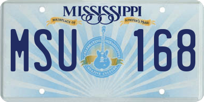 MS license plate MSU168