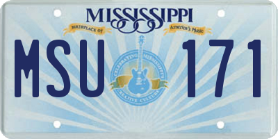 MS license plate MSU171