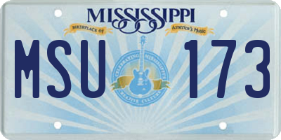 MS license plate MSU173