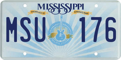 MS license plate MSU176
