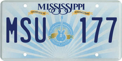 MS license plate MSU177